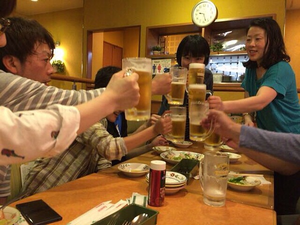 ランお疲れ、乾杯(^-^)/