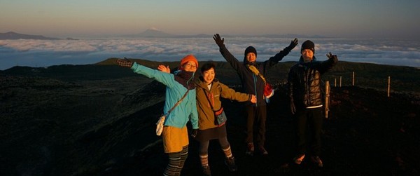 三原山山頂にて