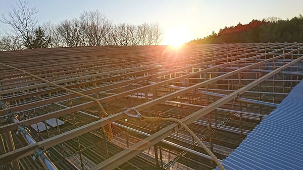 チームメンバー全員で屋根作業中