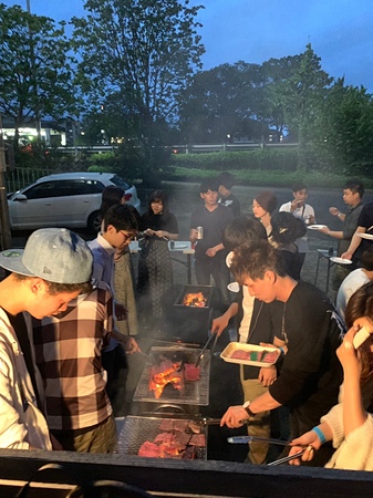 メンバーでBBQ