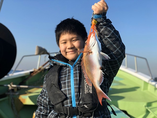 東京湾　タイラバ　我が息子