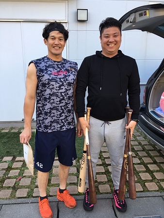 ヤクルト坂口選手と自主トレ