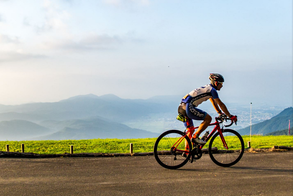 絵画のような自転車に乗る姿