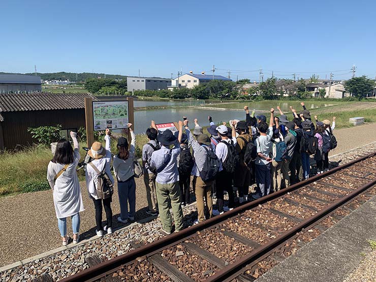 三木鉄道の跡地で(^^)/