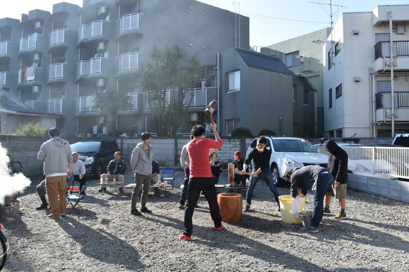 イベントの餅つきです