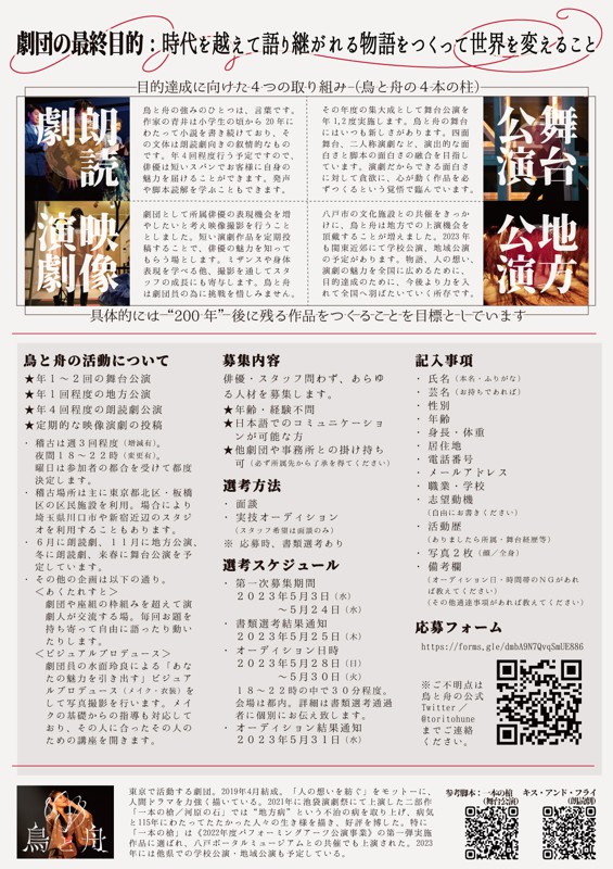 劇団員募集告知画像・裏