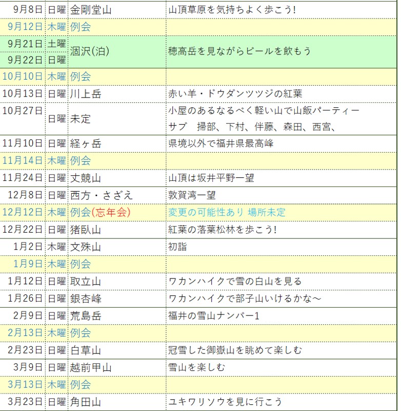 2024前期会山行案