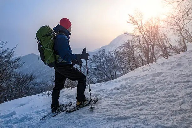 スノーシューで雪山