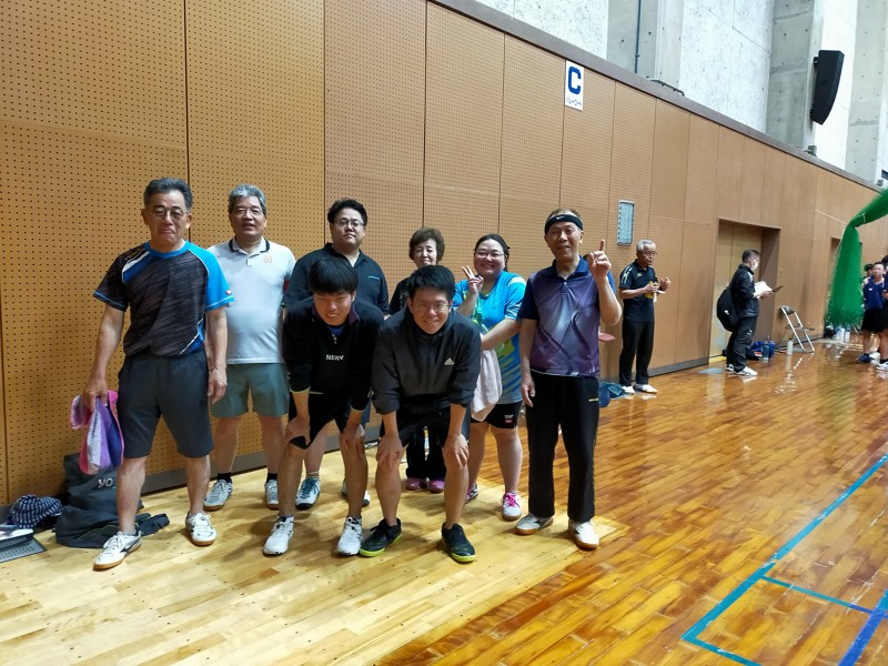 曽於 会長杯卓球大会会場にて！