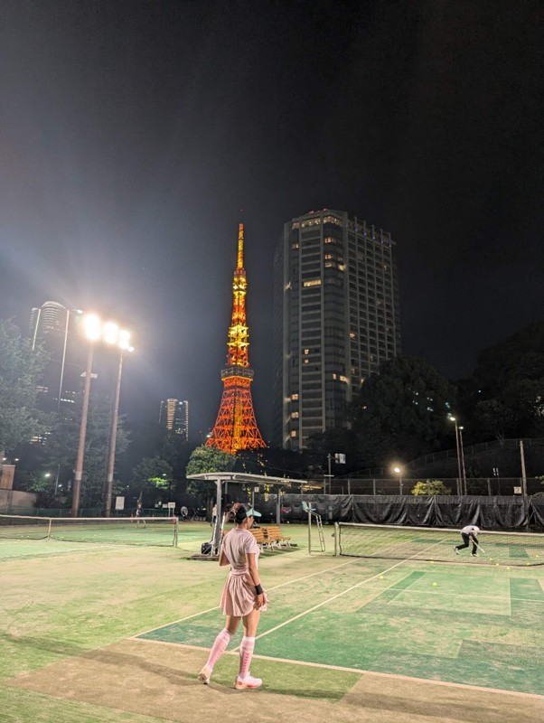 芝公園でテニスをやりました！