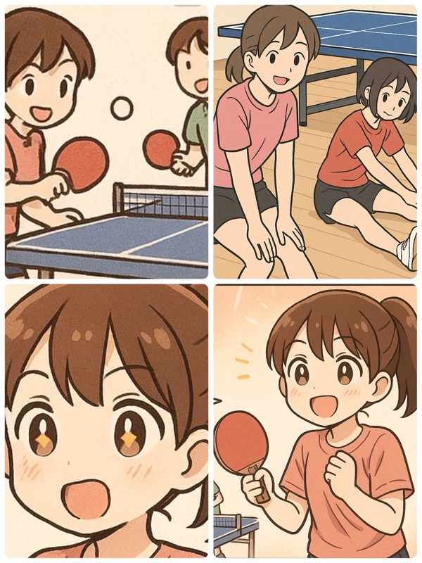 卓球練習、頑張っています。