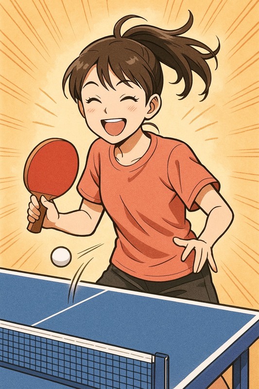 頑張って卓球🏓練習しています