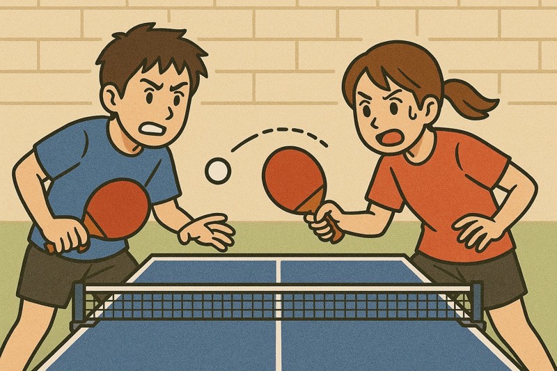 凄いラリーでの打ち合いだ。😁