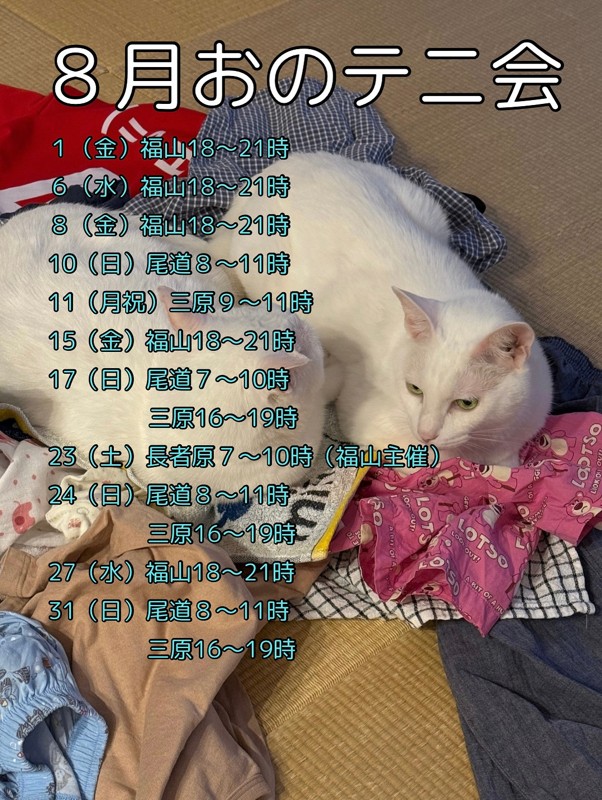 2025/08の日程です