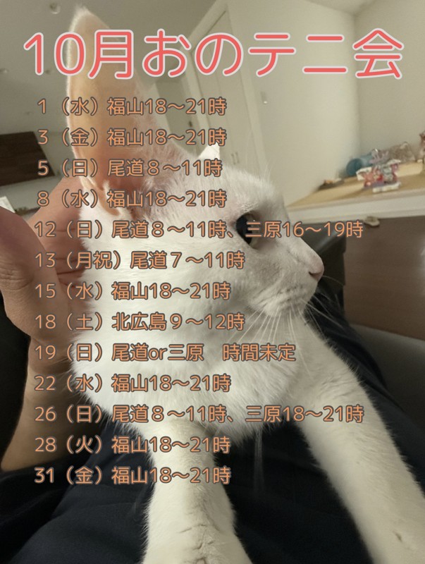 2025/10の日程です