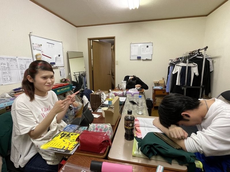 本番直前、体力温存。