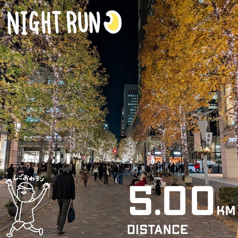 いちょうの絨毯とライトアップ