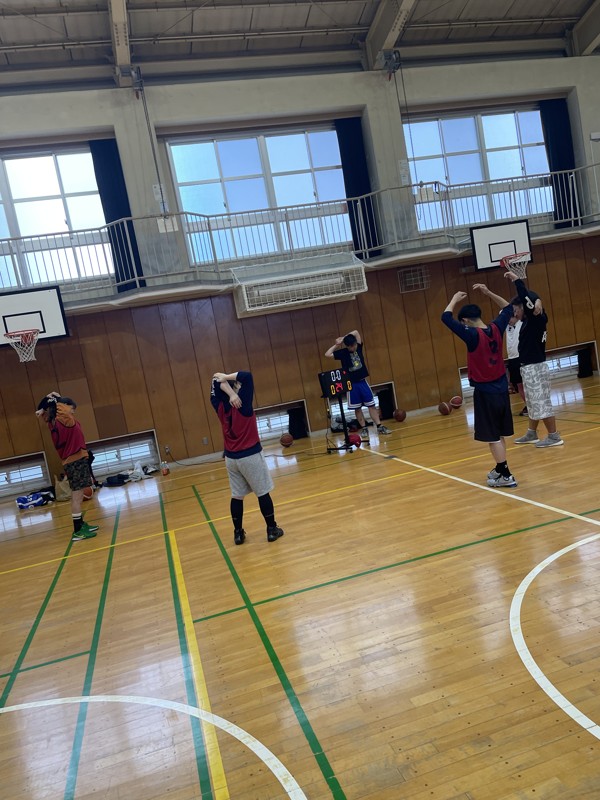 練習前のアップ