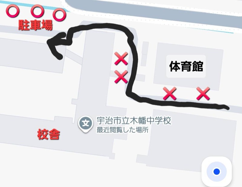 2/12 木幡中学校　駐車場