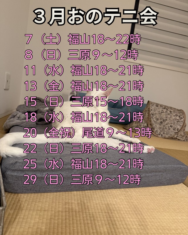 2026年3月の日程です