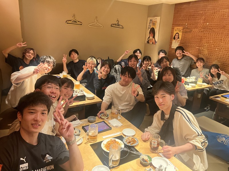 たまにある夜練習後の居酒屋