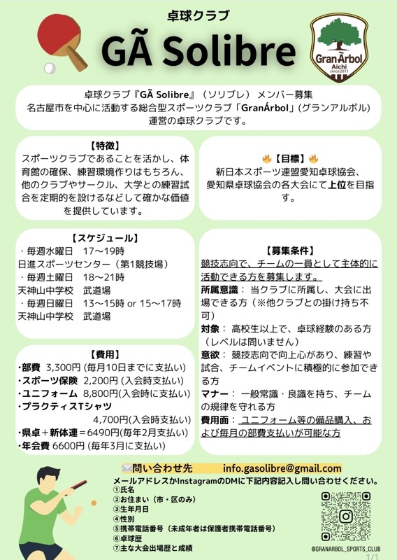 クラブの要項です