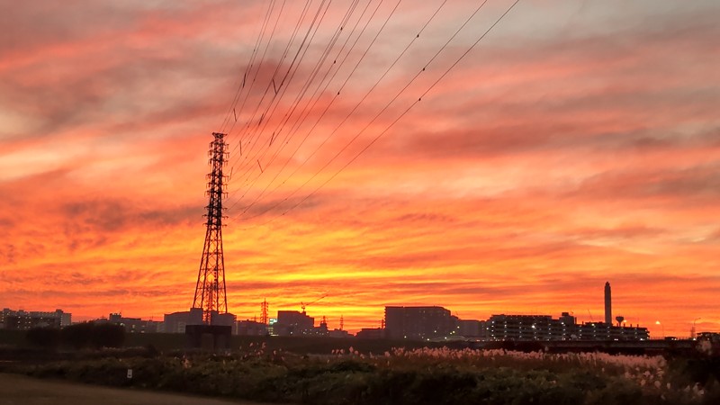 荒川CRの夕日