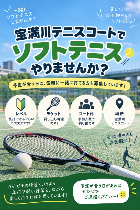 ソフトテニス個人募集