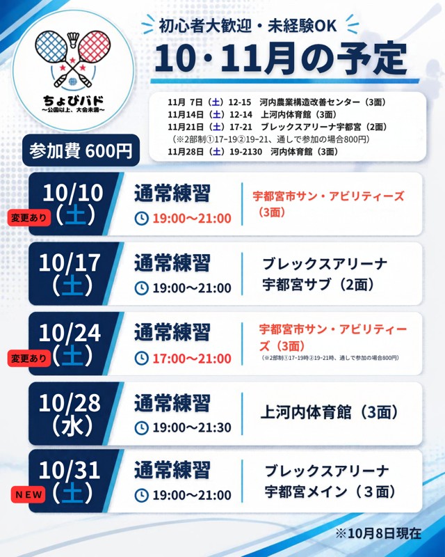 宇都宮社会人バドサークル「ちょびバド」
