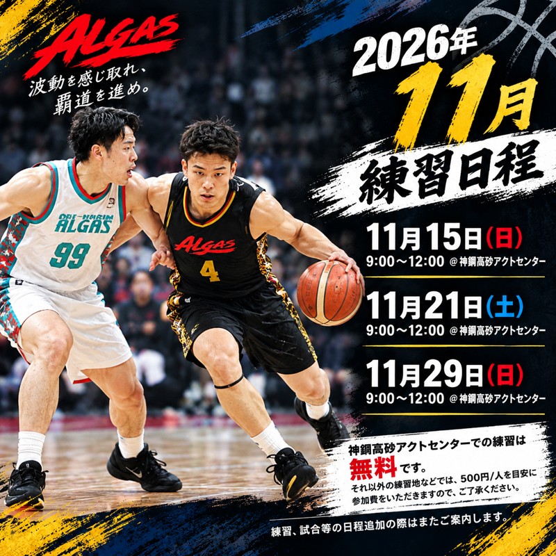 2026年11月 練習日程