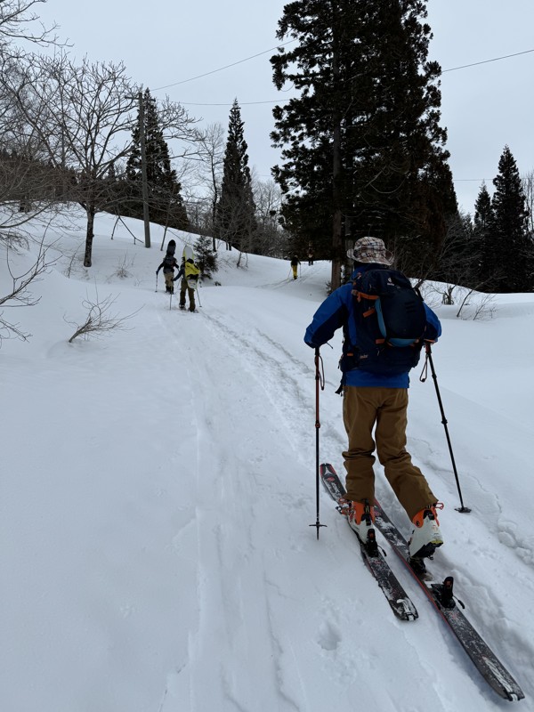 雪の里山から原生林目指して